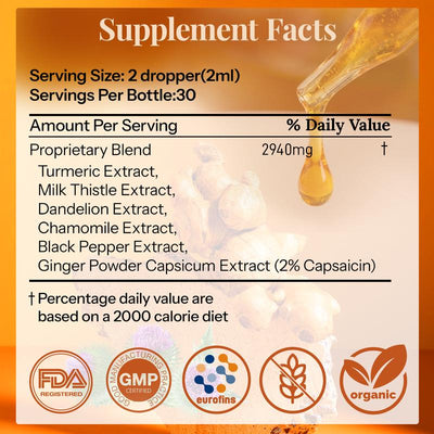 Rayva Turmeric Curcumin Milk Thistle Liquid Drops