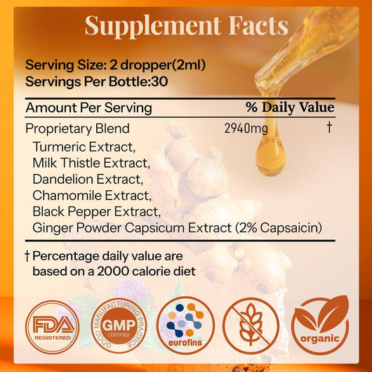 Rayva Turmeric Curcumin Milk Thistle Liquid Drops